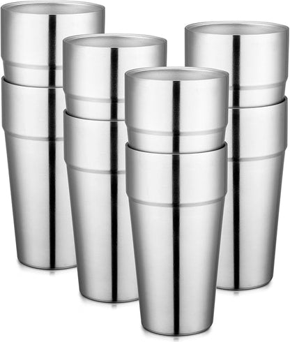 Beasea Stainless Steel Cups 19 oz, 8 Pack Large 18.6oz 550ml Stackable by Beasea