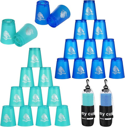 yeesport 24 Sport Stacking Cups Blue/Green Training Set by yeesport