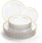 EI 60pcs Clear Plastic Plates with Gold Rim,Disposable Plastic Plates Fancy 10" Dinner & 7" Dessert Plate Heavy Duty for Wedding,Birthday,Afternoon Tea,Spring,Mother's Day,Valentine's Day,Easter