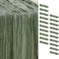 20 Pack Sage Green Cheesecloth Table Runner 35x120 Inch 10Ft Rustic Gauze by SuBleer