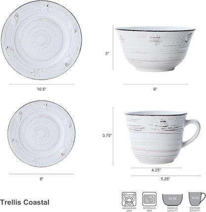 Pfaltzgraff Trellis Coastal 16-Piece Dinnerware Set, Service - Image 4