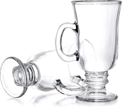 ZENFUN Set of 6 Irish Coffee Mugs, 8 Oz Glass Footed Espresso Cups - Image 3