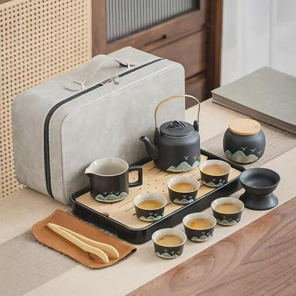 Chinese Gongfu Tea Set tea kit, Tea Gift sets, 15-Piece Ceramic Tea Service by simeiton