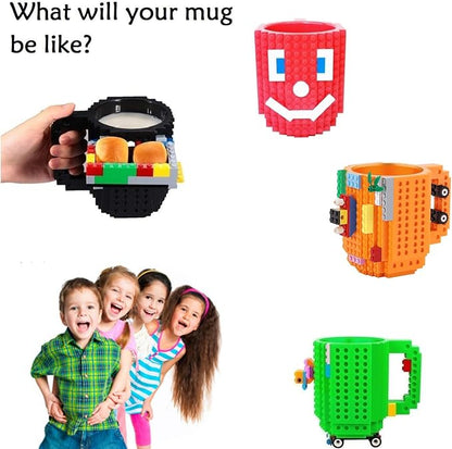 DEEXITO Build on Brick Coffee Mugs, Creative DIY Kids Party Cups - Image 2