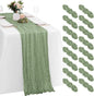 16 Pack Sage Green Cheesecloth Table Runners 20x120 Inch Gauze Table Runner by Yorcari