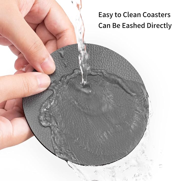 Faux Leather Drink Coasters - Image 4