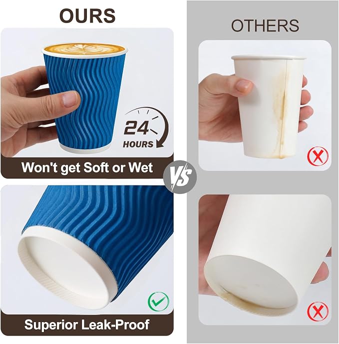 12 oz Insulated Disposable Paper Coffee Cups - Image 4