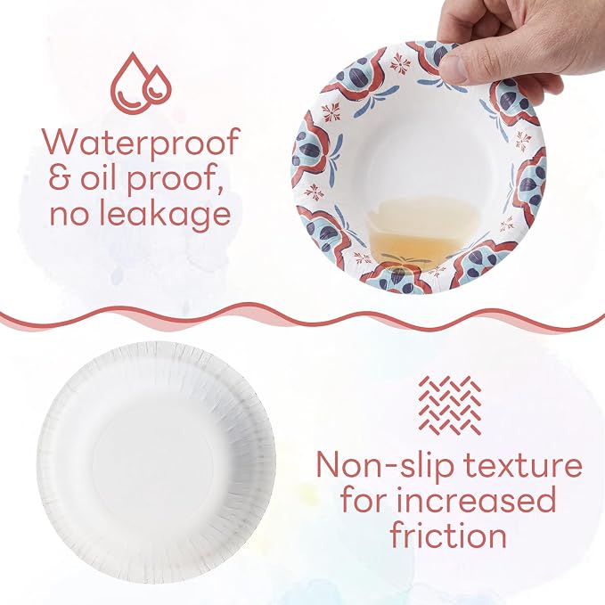 30 Count 8oz Paper Bowls, Small Paper Bowls, Microwaveable and Soak Proof | - Image 3