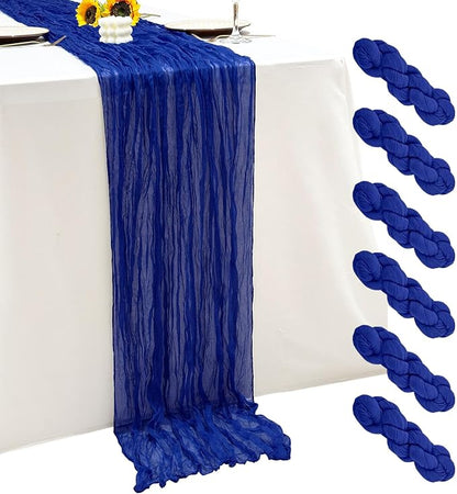 6Pack Royal Blue Cheesecloth Table Runner 17x108 inch Sheer Table Runner | by Seveups