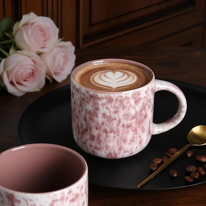 MONITO 12 OZ Coffee Mugs Set of 4, Ceramic Coffee Mugs, Modern Coffee Mugs Set - Image 3