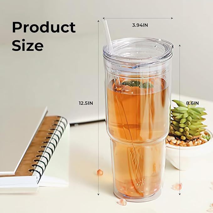 MEWAY 30oz/4 pcs Classic Insulated Tumblers, Double Wall Acrylic Tumbler - Image 4
