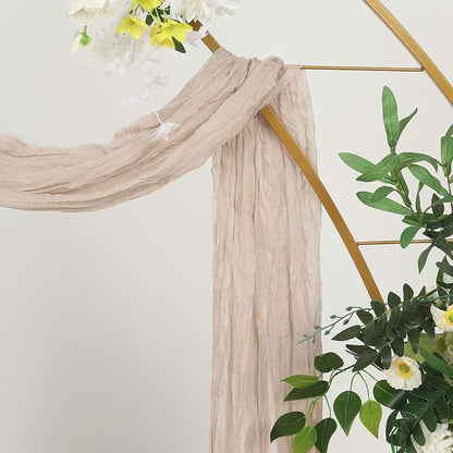Efavormart 20ft Gauze Cheesecloth Nude Beige Wedding Arch Drapery Fabric - Image 6