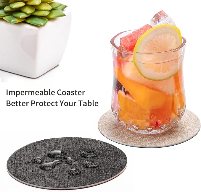 Faux Leather Drink Coasters - Image 2