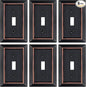 Oil Rubbed Bronze Light Switch Cover Plate, Decorative Metal Aged Bronze Switch Plates Outlet Cover, Light Switch Cover Plate, 1-Gang Wall Plates (Single Toggle, 6 Pack)