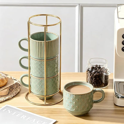 JIEMEI HOME Large Ceramic Coffee Mug Set of 4 - Image 7