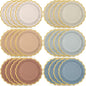 48 Pcs Morandi Color Paper Plates 9 Inch Pastel Scalloped Disposable Colored Boho Dinner Dessert Paper Plates for Birthday Wedding Bridal Party Supplies, 6 Colors