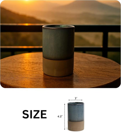 Handmade Ceramic Coffee Mug 12 oz – Handleless Stoneware Cup - Image 3
