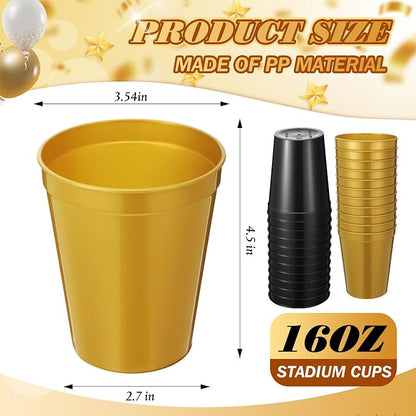 Yungyan 50 Pack 16 oz Stadium Cups Reusable Plastic Cups Blank Drink Stadium - Image 2