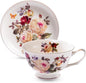 Tea Cups and Saucers, 10 OZ Bone Vintage Porcelain Coffee Cup by Unknown