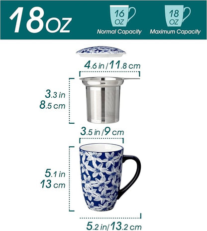vancasso SELENE Porcelain Tea Mug, 18 oz Porcelain Tea Cup - Image 2
