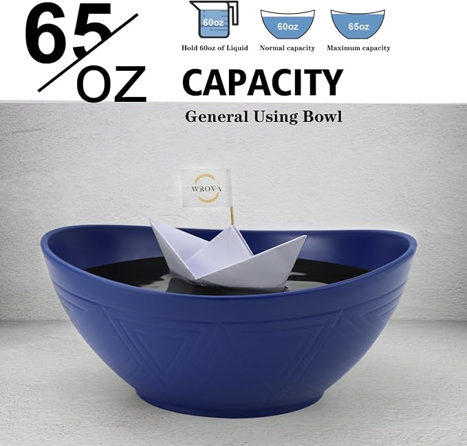 65oz Large Salad Bowls Deep Blue - Image 2