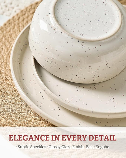 famiware Milkyway 33 oz Pasta Bowls Set of 4, Creamy White | Double Reactive - Image 5