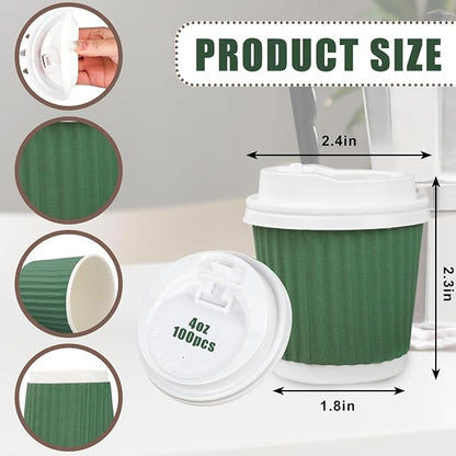 Whaline 100 Pcs Sage Green Disposable Espresso Cups - Image 2