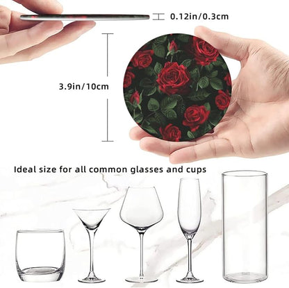 Vintage Romantic Red Roses Coasters - Image 3
