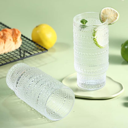 Large Capacity 16 oz Hobnail Drinking Glasses Set of 12, Vintage Glassware - Image 5