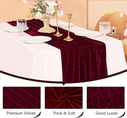 Velvet Table Runner 20 x 120 Inches 10ft Luxurious Thick Soft Velvet - Image 3