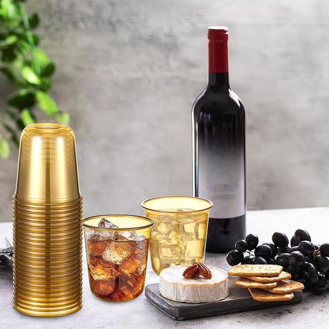 Ziliny 50pcs Disposable Stemless Glasses 12oz Crystal Plastic Wine Glasses - Image 5