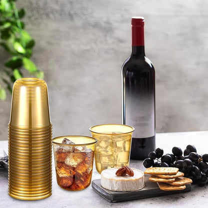 Ziliny 50pcs Disposable Stemless Glasses 12oz Crystal Plastic Wine Glasses - Image 5