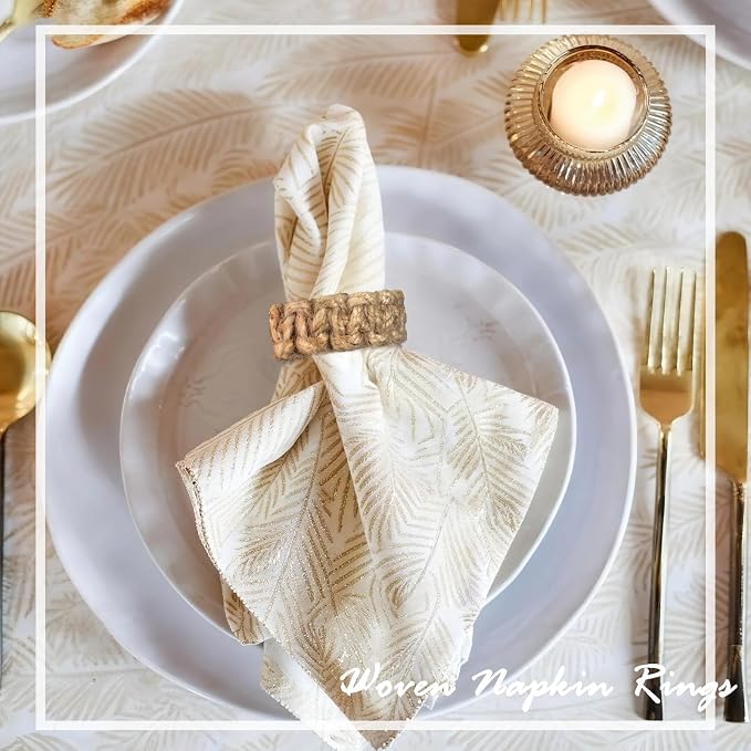 Boho Napkin Rings Set of 6, Handwoven Natural Jute Napkin Rings, Boho Style - Image 5