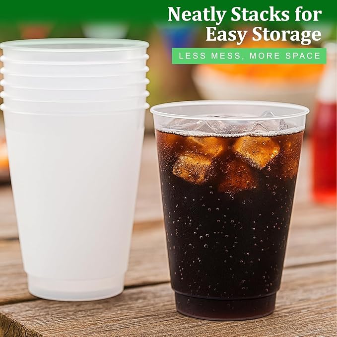 Concession Essentials 16oz Frost Flex Plastic Cups – 500 Pack – Shatterproof - Image 4