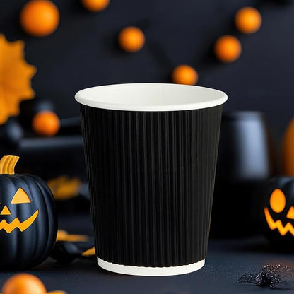 JollyPack Disposable Paper Coffee Cups, 8 oz, 120 Pack, Insulated Ripple Wall - Image 5
