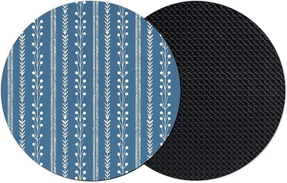 Blue Striped Coasters Set of 2, Absorbent Coasters by Unknown