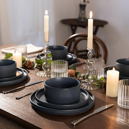 Famiware Star Stoneware Dinnerware Set, Reactive Glaze Plates & Bowls - Image 9