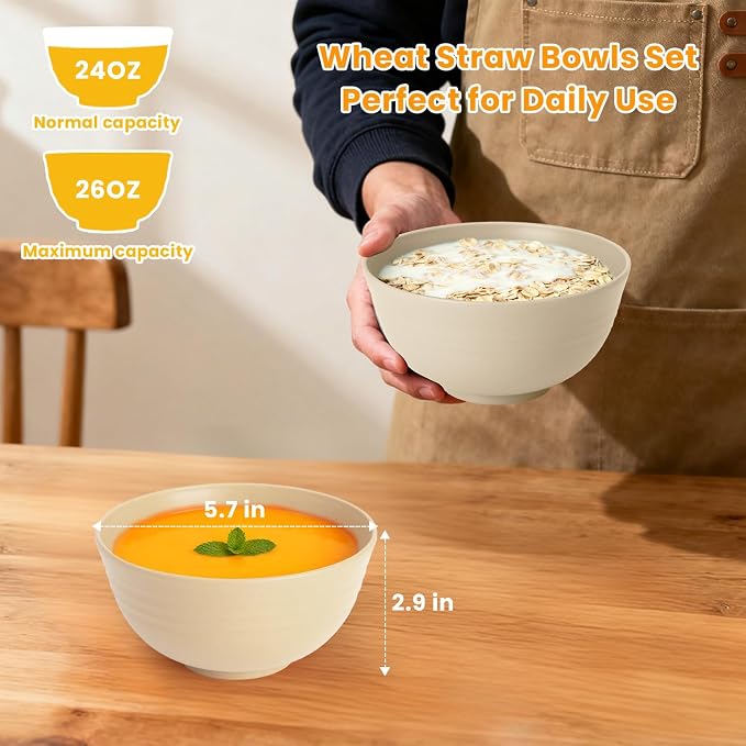 Kitchen Bowls Wheat Straw Unbreakable Bowls - Image 2