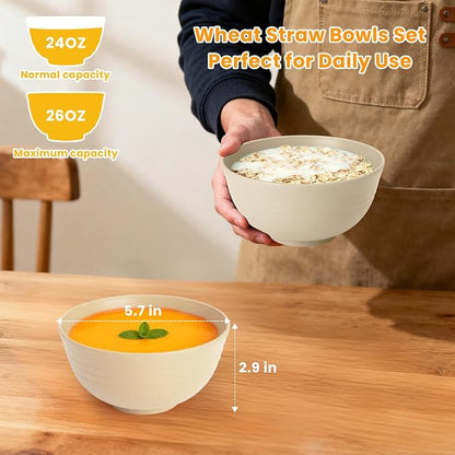 Kitchen Bowls Wheat Straw Unbreakable Bowls - Image 2