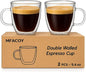 Mfacoy Glass Double Wall Insulated Espresso Cups, 5.4 oz Shots Cup by Mfacoyisalifestylebrand