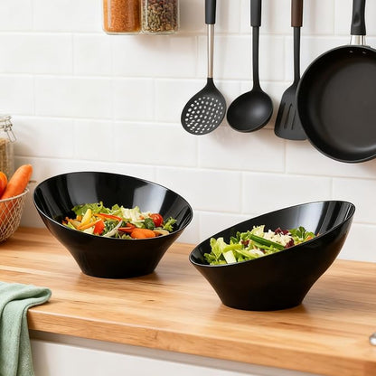 Bestluck 20 Oz Black Plastic Party Bowls, 12 Pack | Disposable Snack Bowls - Image 5