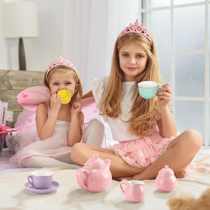 Porcelain Tea Set for Toddlers, Tea Party Set for Little Girls, Kids Tea Set - Image 5