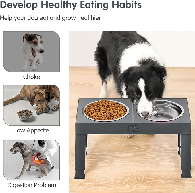XIAZ Elevated Dog Bowls Large Breed Raised Dogs Bowl Stand Large/Medium Sized - Image 3