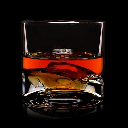 LIITON Yosemite Heavy Crystal Whiskey Glasses Gift Set of 2, Thick Freezable Bourbon Glass 1lb Each, Premium Whiskey Gifts for Men, Frozen Crystal Chills Cocktails, 10 oz