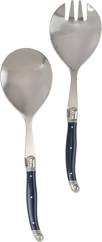 Laguiole Connoisseur Navy Blue Salad Servers, 2 Piece Set by FrenchHomeLaguiole