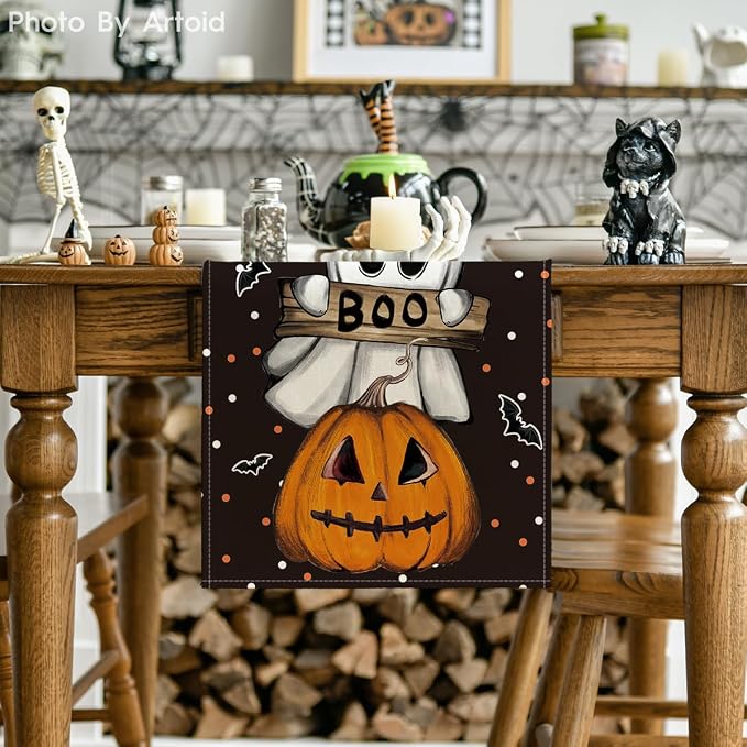 Artoid Mode 210 GSM Halloween Table Runner 13x48 Inch Home Party Decor | Polka - Image 2