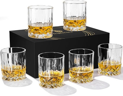 Whiskey Glasses Set of 6, 11 oz Old Fashioned Rocks Glasses | Dishwasher-safe by Itmakesourlifehappies