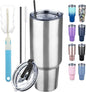 40 oz Tumbler with Lids and Straws, Stainless Steel Insulated Coffee Tumbler by GUDEMAO