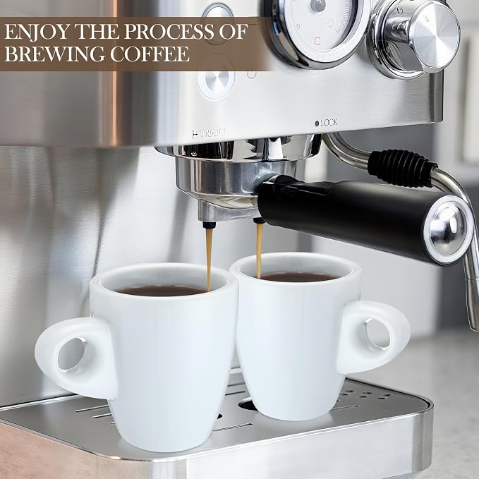 Reallnaive 16 Pcs 1.7 oz Porcelain Espresso Cup Set White Tiny Ceramic Coffee & - Image 3