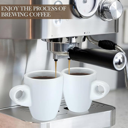 Reallnaive 16 Pcs 1.7 oz Porcelain Espresso Cup Set White Tiny Ceramic Coffee & - Image 3
